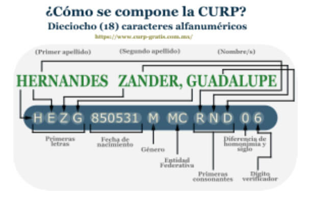 ¿Cómo se compone la CURP?